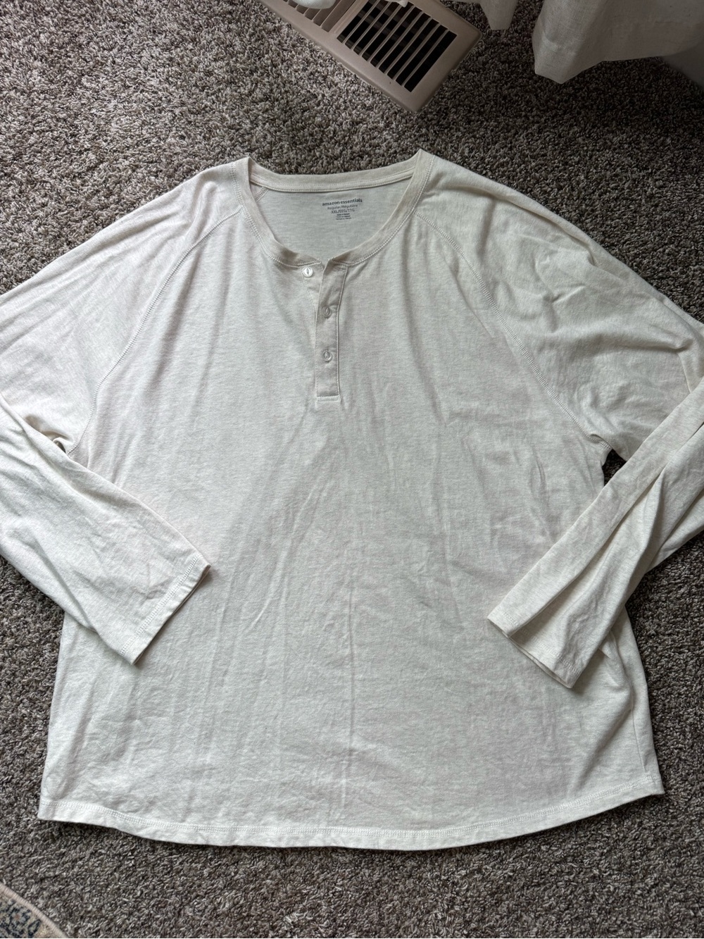 Amazon Essentials Long-Sleeve Henley Shirt in Cream